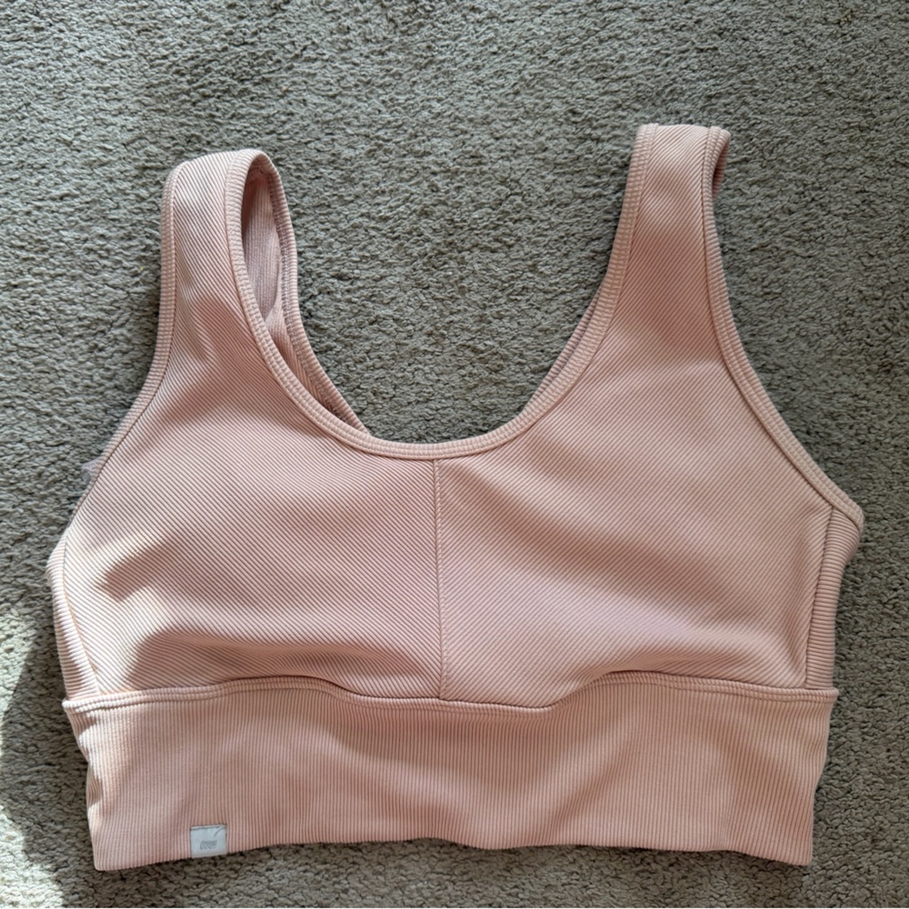 Marika Ribbed Crop Top - Blush Pink - Womens Size Large
